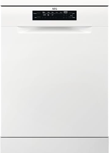 AEG 3000 Series Freestanding Dishwasher, FFX32617ZW, Dishwasher with AirDry Technology and GlassCare, 13 Settings, Machine Care Cycle for Extra Hygiene, Quik Program, 46 dB, 60cm, White, Class E