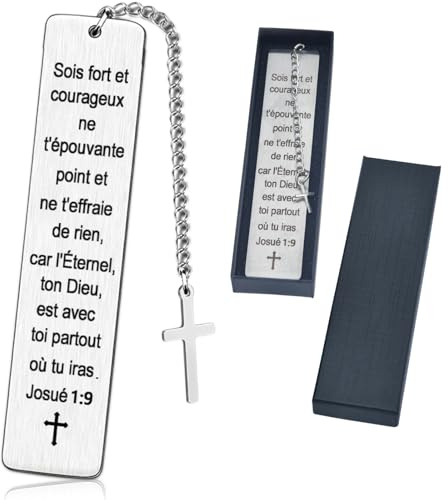 Marque-Page Chrétien - Signet Inspirant avec Versets Bibliques - Idée Cadeau Noël Original pour Femme et Homme - Cadeau pour Communion et Confirmation - cadeaux d'Anniversaire et Calendrier de l'Avent