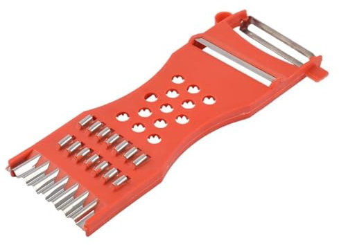 DLPRK Tagliaverdure Multifunzionale 5 in 1, Pelapatate e Pelatutto, Grattugia con Lame in Acciaio Inox, Impugnatura Ergonomica in Plastica Resistente, Taglia Patate