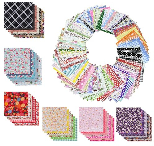100Pcs 10x10cm Cotton Fabric Squares for Sewing, Quilting, Patchwork - No Duplicate Samples, DIY Crafts & Textile Painting Material
