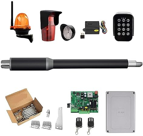 CFWWSAQ Sliding Gate Opener, Single Swing Automatic Door Opener - 10 Feet Long 450 Lbs Solar Control Electric Lock Door Opener(Nero)