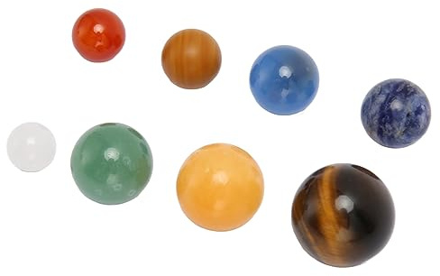 Haofy Palline Antistress in Pietra di dei Pianeti del Solare, Dimensioni Premium del Palmo Lucidate - Set da 8 Pezzi per l'apprendimento dello Spazio, l'educazione in Classe e il Sollievo Dallo