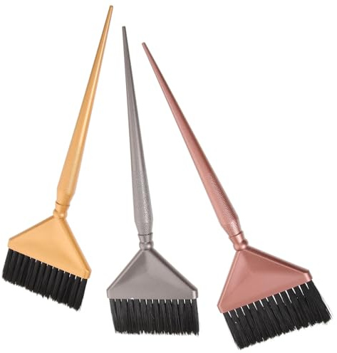 MUCKLILY Brosse pour Coloration des Cheveux et Pinceau à Mèches 3 Pièces Poignée Ergonomique, Poils Uniformes, Résistants à L'usure, pour Usage Professionnel et Domestique en Salon
