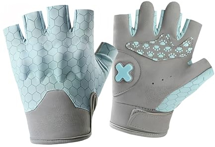 Mecmbj Fahrradhandschuhe Kinder, Unisex Halbfinger Kinder Handschuhe(Grün)