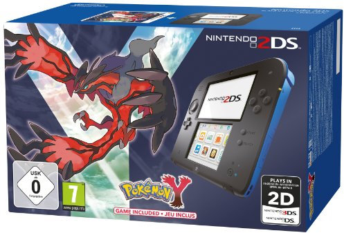 Console Nintendo 2DS - noir & bleu + Pokémon Y - édition limitée