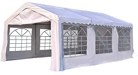 Outsunny Garden Gazebo Marquee Party Tent Wedding Portable Garage Carport shelter Car Canopy Outdoor Heavy Duty Steel Frame Waterproof Rot Resistant (6m x 4 m)