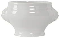 Tuxton China GLP-301 Mini Lion Head Soup Tureen, 8 oz., 3-3/8 Dia. x 2-3/4H, Microwave & Dishwasher Safe, Oven Proof, Fully vitrified, Lead-Free, TuxTrendz, Linx, Porcelain White, Pack of 12