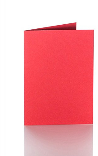 50 biglietti pieghevoli in circa 100 X 150 mm (per buste C6), Grammatura: 240 G/M², colore: 10 Rosso