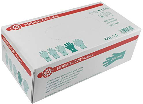 Nobaglove - Latex Untersuchungshandschuhe - Größe L (puderfrei) - Länge 240 mm┇100 Stück