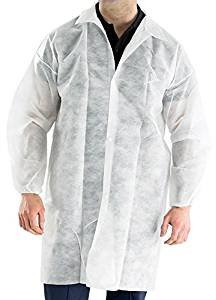 Polyprop Disposable Visitor's Coat White - Medium - Pack of 10