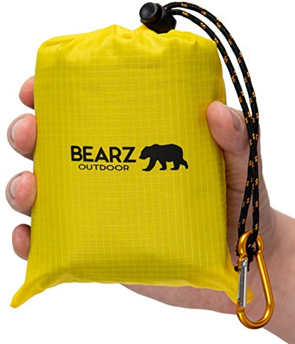 BEARZ Outdoor Coperta da Picnic Impermeabile, Telo Pic Nic da Viaggio - Tappetino Anti-sabbia da Spiaggia, Campeggio Accessori Leggero, Coperta da Spiaggia, Escursionismo e Trekking (Giallo)