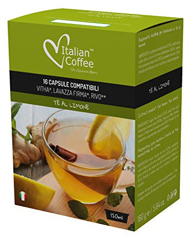 Espresso Italiano 96 Capsule Compatibile con Lavazza Firma (16 unità (Confezione da 6), Tè Limone)