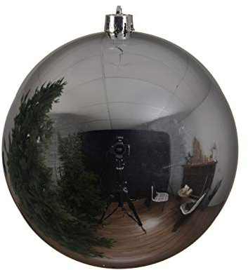 Christmas Decorations Weihnachtskugeln XXL Kunststoff 20cm x 1 Stück bruchsicher Silber
