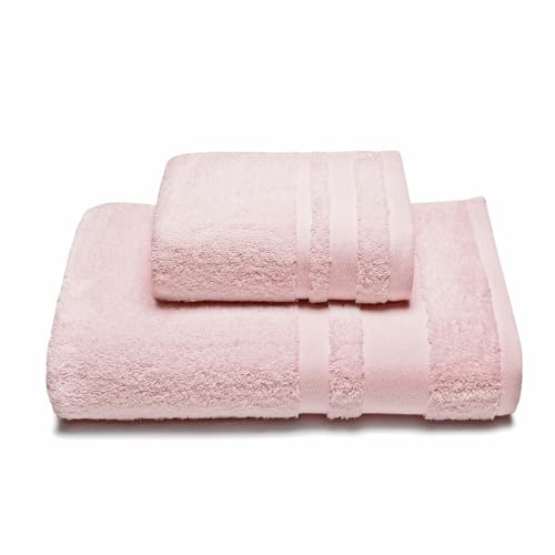 Caleffi – Juego de Toallas Baño 100% Algodón – Set 2 Piezas: 1 Toalla Lavabo 50x100 cm + 1 Toalla Invitado 40x60 cm – Suaves, Absorbentes y Lavables - Toallas Baño Completo - Ducha