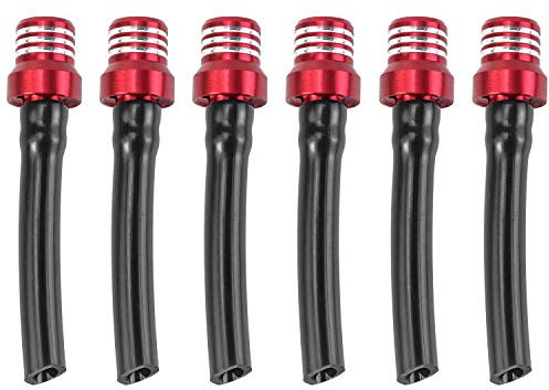 QWORK 6Pcs Motorrad Kraftstofftank Tankdeckelventil , Tankdeckel Entlüfter Schlauch Für ATV Dirtbike Pack Rohr Motorrad , Rot
