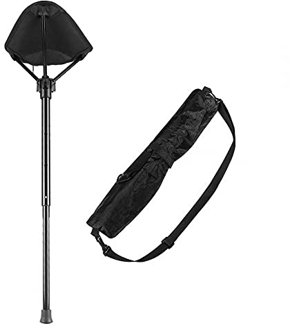 Folding Stool, Portable Seat Lightweight Travelling Stool Telescopic Collapsible Stool Compact Seats Stick for Fishing Hiking Gardening
