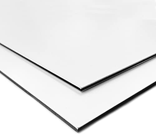 Panneau Composite Aluminium Blanc 2 mm. Plaque alu avec au Centre un Polyéthylène (PVC) Aluminium Composite Blanc 2 mm - 10 x 10 cm (100 x 100 mm) -
