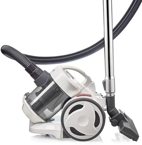 Silva-Homeline Cylinder Vacuum Cleaner BS-C 9002 – Compact Bagless Vacuum Cleaner with 2L Dust Collector – 800W Cyclone Motor – HEPA Filter – Adjustable Metal Telescopic Tube – Multi-Surface Head