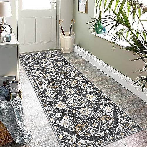 Enyhom Tappeto passatoia 60 x 180 cm, passatoia antiscivolo per corridoio zerbino shaggy morbido tappeto per cucina lavabile in lavatrice tappetino per pavimento per ingresso lavanderia camera da