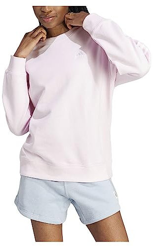 adidas Femme Essentials 3-Stripes Sweatshirt, Clear Pink/White, L