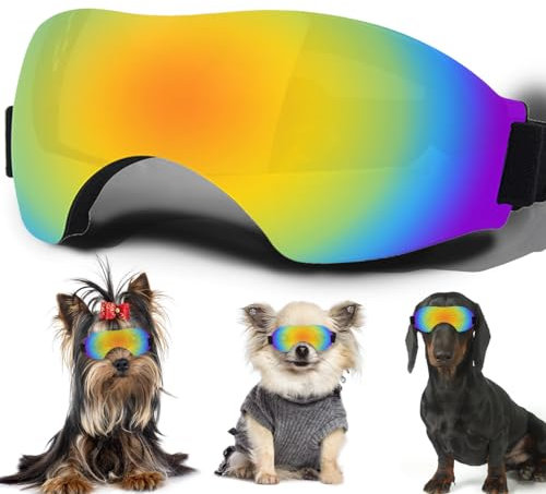 Mittelgroße Hundesonnenbrille, Hundebrille mit verstellbarem Riemen, UV-Schutz, winddichte Welpen-Sonnenbrille