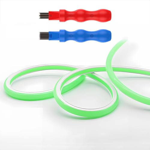 JARBIH Separated Neon Flexible LED Light Strip Cover, 16.4ft 6mm Wear Free DIY Bendable Silicone Diffuser Cover with 2 Pcs Cutter and Same Color Lamp Belt, for Bar Car Outdoor Home DIY Decor(Green)