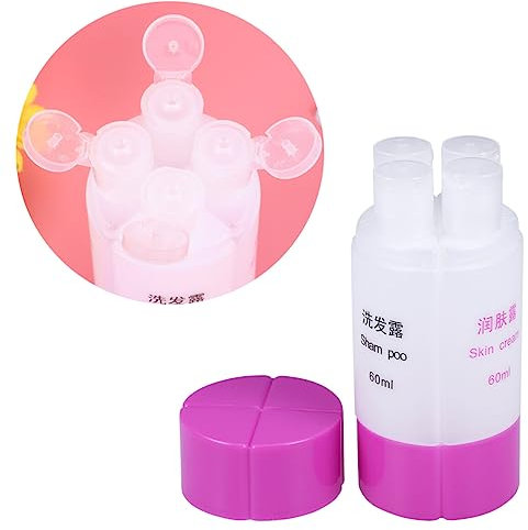 Housoutil Travel Bottle, 4-in-1 Leak-Proof Bottle for Travel Gym Camping, Travel Toiletries Bottle Travel Accessories for Shampoo Conditioner Lotion Body Wash -Purple