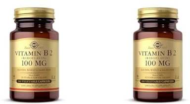 Solgar Vitamin B2 (Riboflavin) 100 mg Vegetable Capsules - Pack of 200 - Supports Energy Production - Can Help Reduce Tiredness and Fatigue - Vegan and Gluten-Free