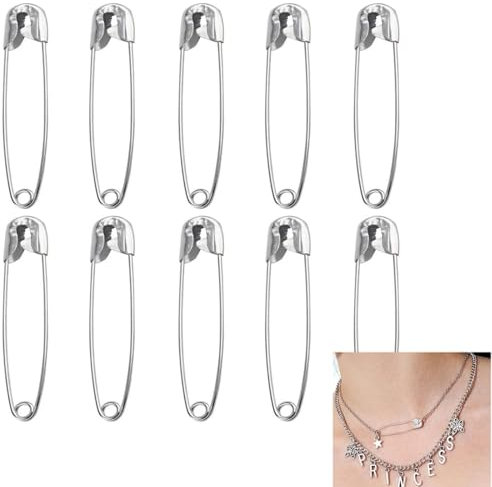 Lot de 10 épingles de sécurité, 38 mm, pour artisanat, couture, fabrication de bijoux, lieu de travail à domicile