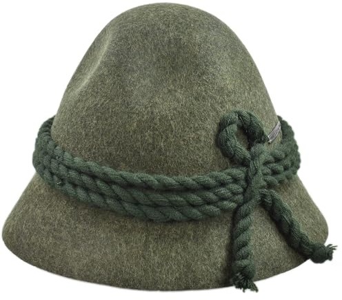 Melegari Cappello Tirolese da Montagna | Campanella Bagolino | Cappello da Pastore Bagòss | Contadino e Cacciatore | Loden Hut | Cappello Tradizionale da alpeggio (IT, Numero, 57, 58, Verde Loden)