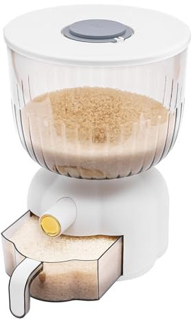 Vielrosse Reisspender 10KG mit Messbecher Versiegelter Getreidebehälter Vorratsbehälter Getreideeimer Cerealienspender für Reis Sojabohnen Müsli
