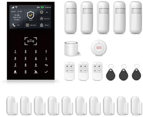 Sistema di Allarme WiFi per la Sicurezza Domestica, Allarmi 4G GSM Fai da Te, Nessun Canone Mensile, Sensori Porta/Finestra, per la Sicurezza di Anziani e Bambini (8 PACK)