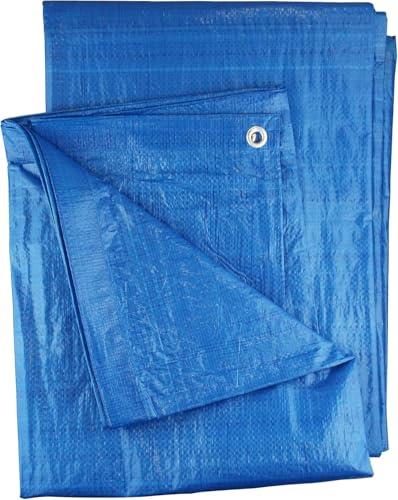Tarpaulin 3m x 3m Blue Waterproof Builders tarp Garden Dry Cover Camping Ground Sheet Dust Cover