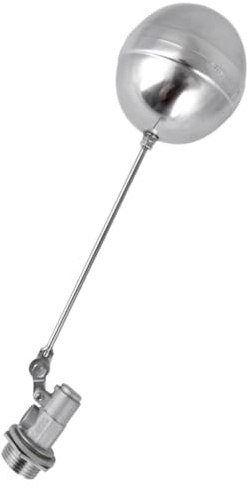 Válvula de flotador para depósito de agua, Válvula de bola flotante acero inoxidable 1/2, 3/4 y 1, válvula ajustable for tanque agua, 1 unidad(1)