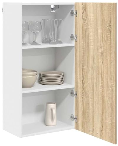 vidaXL Mueble Colgante con Puerta Riga Roble Sonoma y 50 x 31 x 100 cm, Amplio Almacenamiento, Armario de Cocina Resistente, organizadores Modernos para optimizar el Espacio