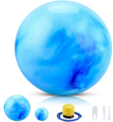 CkeyiN Pro Gymnastikball 55 cm + Pilatesball 25 cm mit Luftpumpe (Blau)