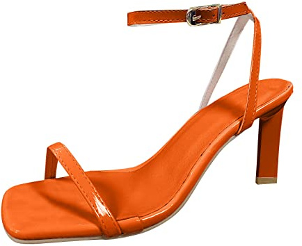Generiska spännpumps damer sommar, höga klackar damer eleganta högklackade skor stilett sandaletter bekväma sommar brudskor öppna tår pumps sexiga rempumps lätta aftonklänningar