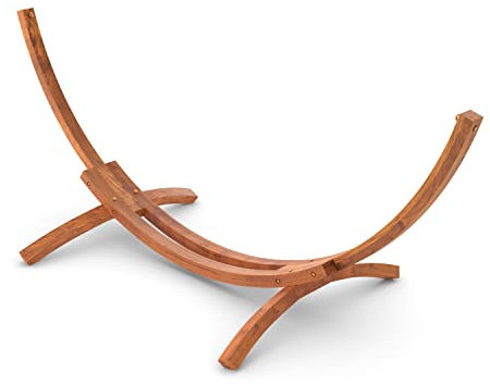 Ampel 24 Outdoor Hängemattengestell 310 cm, Holz Eukalyptus wetterfest, Gestell Mauritius braun ohne Hängematte