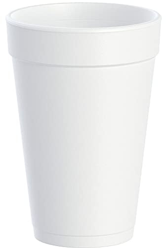Dart Disposable Insulated Drinking Cup White Styrofoam 16 oz. 25 Ct 16J16