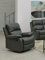 Bravich LUXURY Grey Gray Bonded Leather Recliner Arm Chair Reciling Sofa Cinema Gaming Lounge Armchair Home Lounge Armrest Footrest (96x93x97cm)
