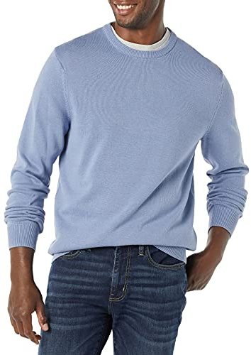 Amazon Essentials Suéter de cuello redondo para hombre (disponible en tallas grandes y altas), azul claro, talla XL