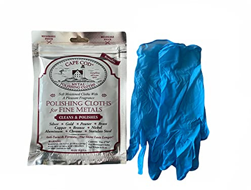 Cape Cod Metal Polishing Cloths Package of 2 with Gloves