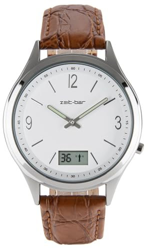 Zeit-Bar Funk-Armbanduhr Herren, mit Datums- und Sekundenanzeige