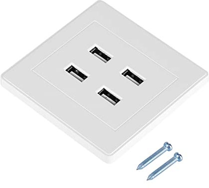 4 USB Ports DC 5V Electric Wall Mounted Power Socket Charger Outlet(110~250V) Home Office