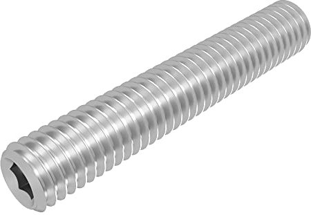 SECCARO Gewindestift mit Kegelkuppe M8 x 45 mm, Edelstahl V2A VA A2, DIN 913 / ISO 4026, Innensechskant, 20 Stück