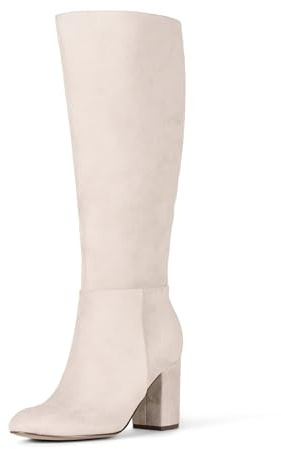 Amazon Essentials Botte à Talons Hauts Femme, Suédine Grise, 42 EU