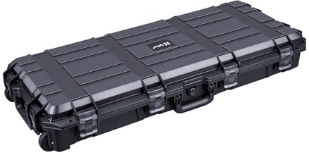 Lykus HC-9010 Long Waterproof Hard Case with Customizable Foam Insert and Wheels, Interior Size 34.17x13.19x5.12 in, Suitable for Long Items