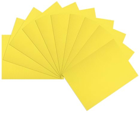 sourcing map 10 fogli di carta ondulata in cartone ondulato, giallo limone, 35,6 x 25,4 cm, per progetti artigianali e fai da te