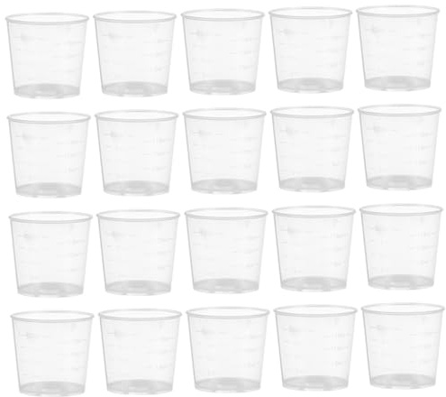 20 Pcs 30ml Measuring Cup Measure, Medicine Measuring-Cups, Transparent Plastic Graduated Medicine Measuring-Cups with Clear Scales, for Kitchen Cooking, Baking & Home Lab Measuring Tasks