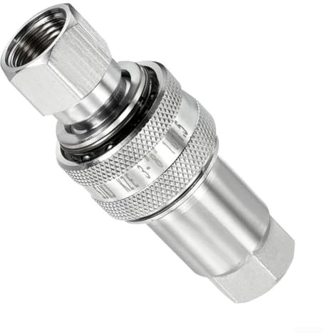 Oniissy Acoplador hidráulico de conexión rápida con rosca hembra M18 x 1,5 mm para equipos de construcción, maquinaria forestal y aplicaciones de prensa hidráulica, acero al carbono